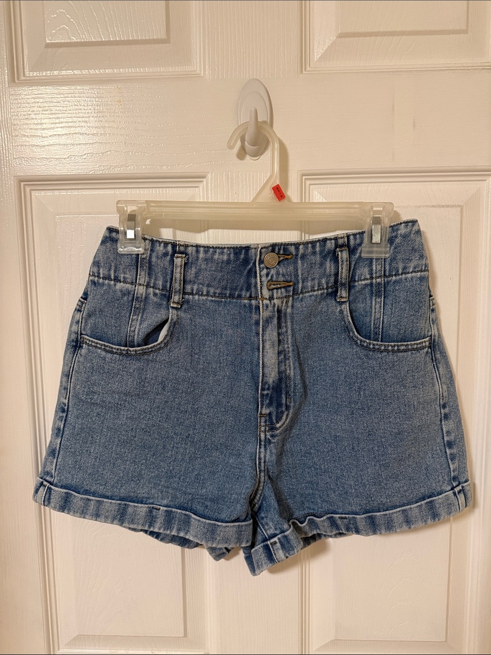 PacSun Light Blue High-Waist Denim Mom Shorts